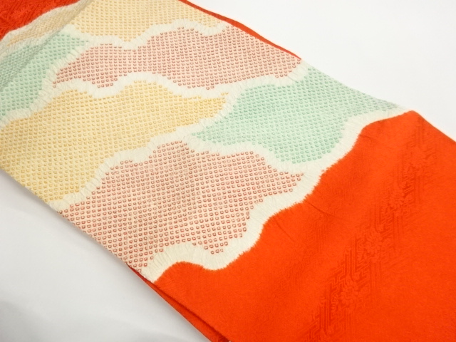 JAPANESE KIMONO / SHIBORI MICHINAGA-TORI PATTERN NAGOYA OBI